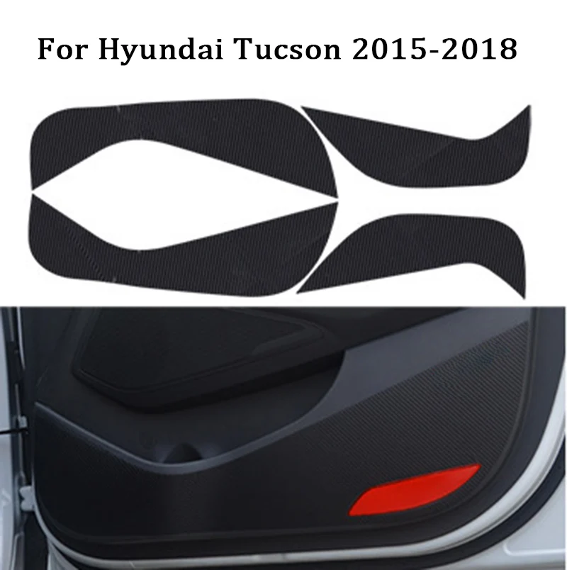 4x Авто 3D двери анти Kick Pad коврики углерода наклейки для hyundai Tucson аксессуары - Название цвета: For Tucson 2015-2018