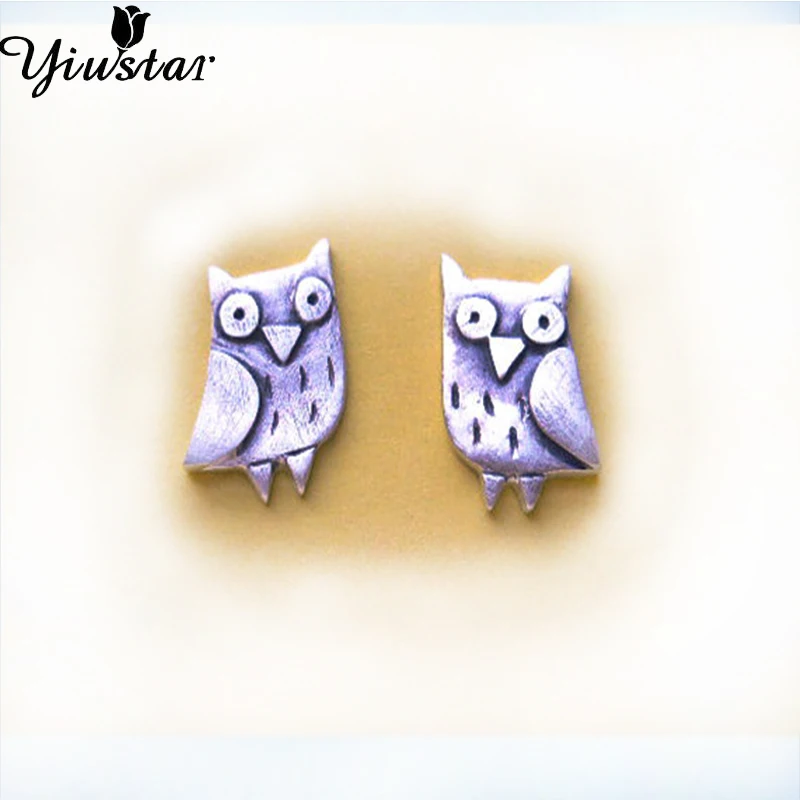 Yiustar серьги трендовые золотые медные ювелирные изделия из сплава сова в форме животных серьги-гвоздики набор образцов для женщин