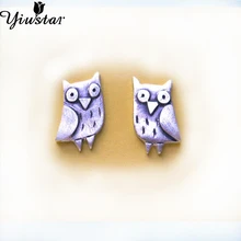 Yiustar серьги трендовые золотые медные ювелирные изделия из сплава сова в форме животных серьги-гвоздики набор образцов для женщин