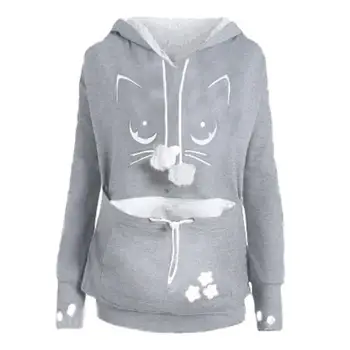 

women's cute cat pet printed hoody hoodies pullover long sleeves sweatershirt fashion female 2018 new hoody WS5852y