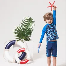 Купальный костюм для мальчиков года, детская одежда для плавания для мальчиков Детские костюмы для плавания, пляжный костюм из двух предметов с длинным рукавом для защиты от солнца