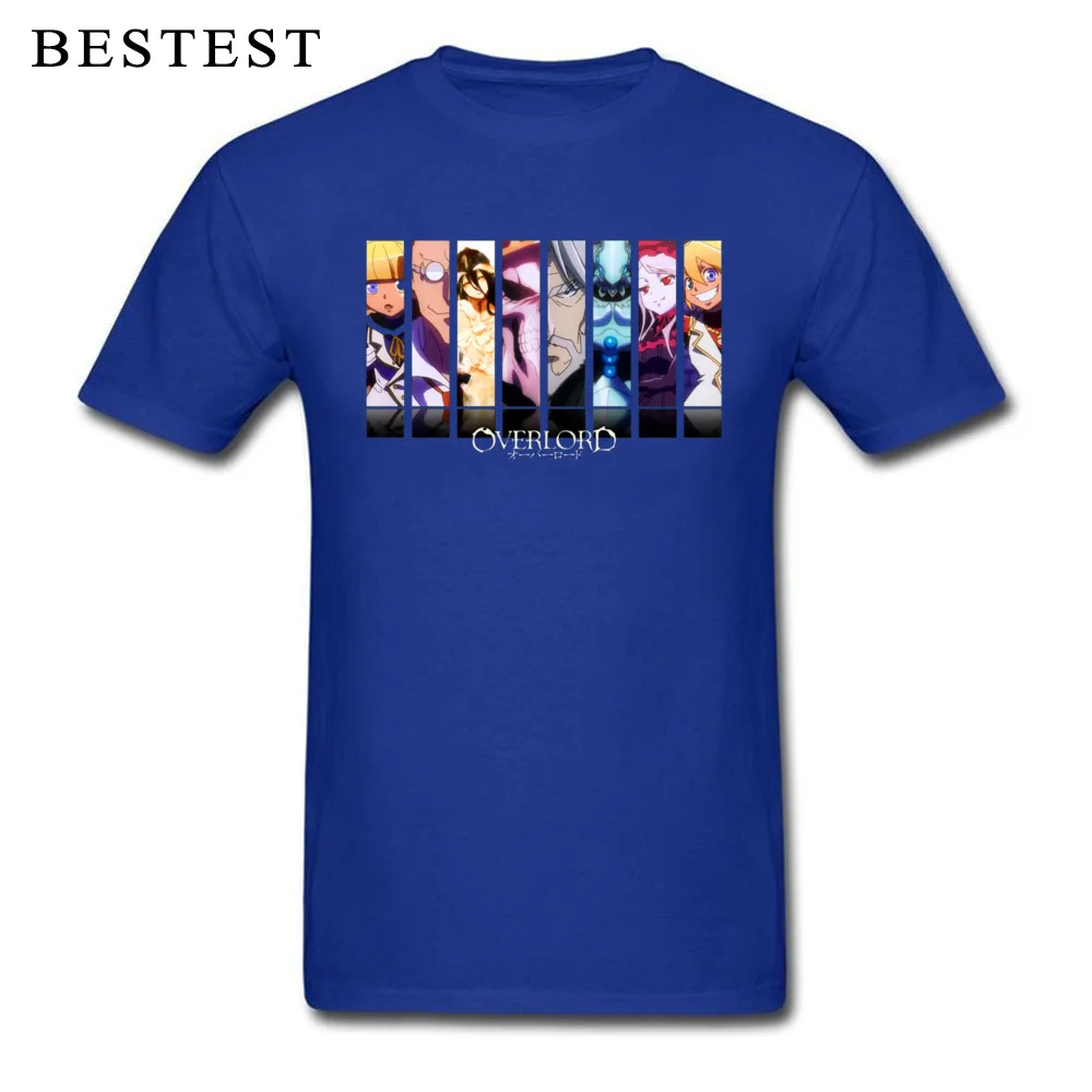 Overlord 6937 Round Collar T-shirts Summer Fall Tops Tees Short Sleeve On Sale Pure Cotton Personalized Tops T Shirt Casual Male Overlord 6937 blue