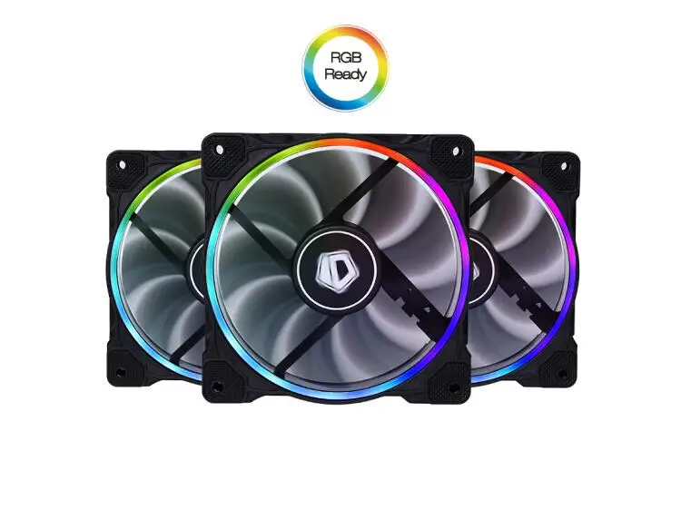 ID-COOLING ZF-12025-RGB-TRIO RGB Sync с материнскими платами Asus/MSI, 120 мм ШИМ-управляемый вентилятор