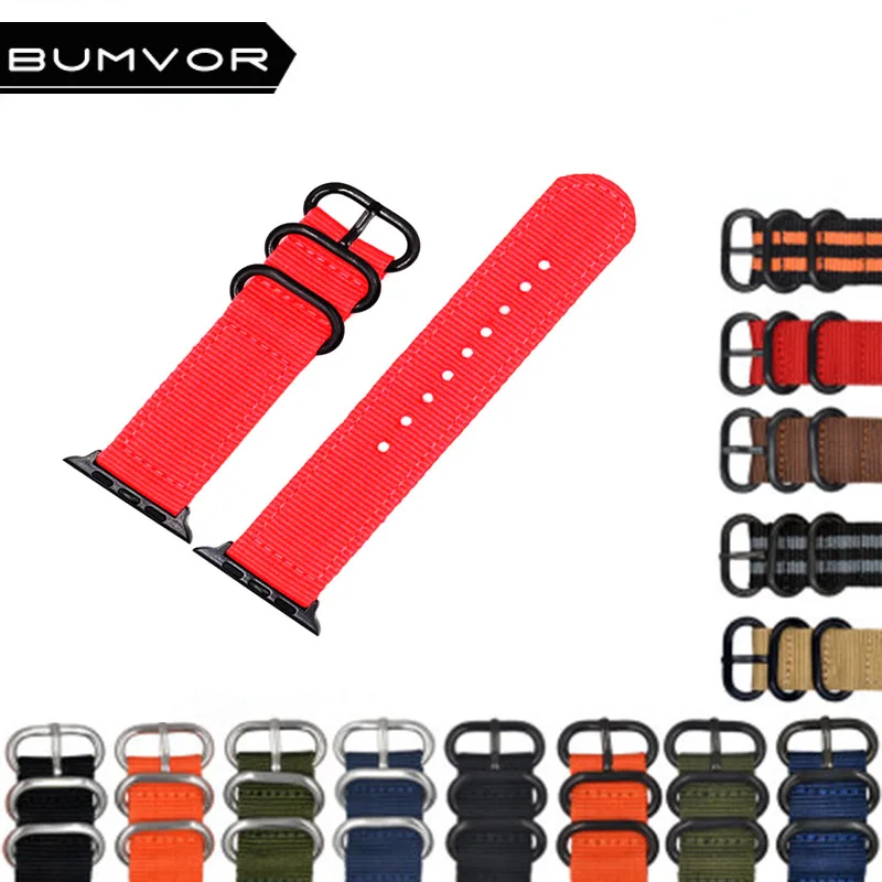 

Hot Sell Nylon Watchband for Apple Watch Band Series 4/3/2/1 Sport Leather Bracelet 44/40MM 42/38MM Strap For iwatch Band