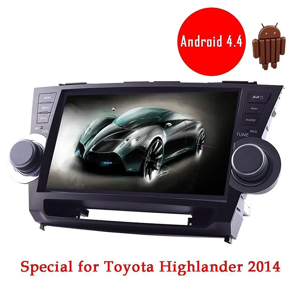 Android 4.4 kitkat car gps autoradio player for Toyota HIGHLANDER 2014 HD touch screen Audio built-in bluetooth wifi navigation