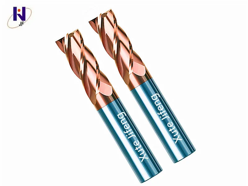 

JF GEN HRC58 serise D7*35*D8*100*4T Solid carbide 4 flute flattened end mills with straight shank milling cutter TiSiN Coated
