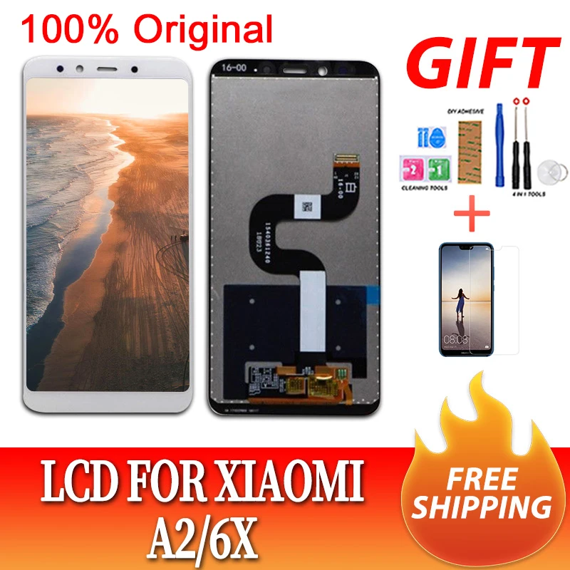 Оригинальный ЖК дисплей для Xiaomi Mi A2 MIA2 дигитайзер + сенсорный экран в сборе 6X MI6X