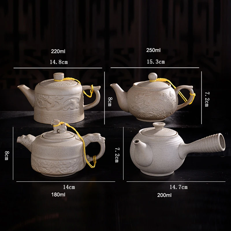Винтажный чайный сервиз из керамики, имитация камня, чайник ручной работы, чайник кунг-фу, китайский чайный сервиз, принадлежности, чайник, 200 мл