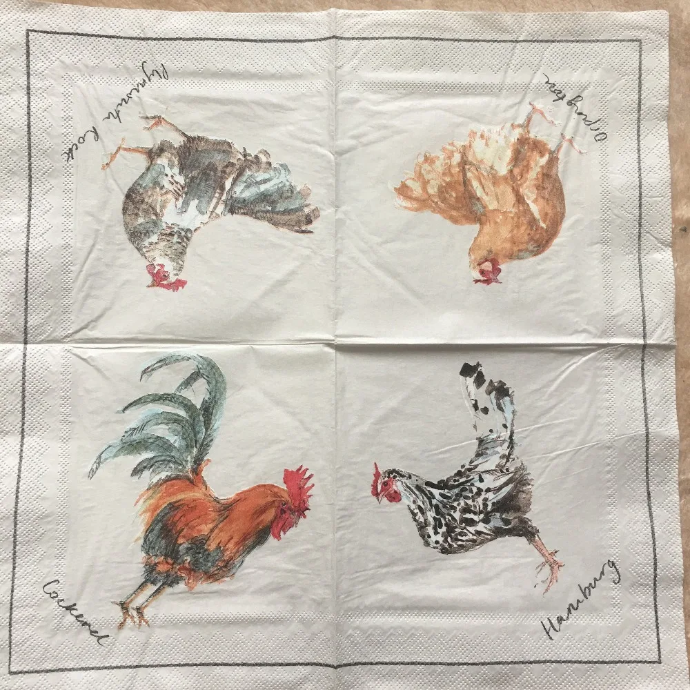 4 X solo diferente papel Servilletas Gallo de flamencos para Decoupage 213