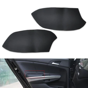 

beler 1pair New Black Front Door Panels Armrest Skin Covers Leather Car DIY Decorations fit for Honda Accord 2008 2009 2010-2012