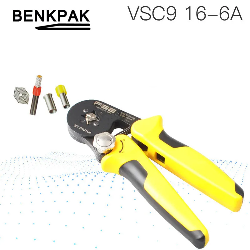 

VSC9 16-4A crimping pliers square 0.08-16mm2 23-5AWG for tube type needle type terminal manual adjustment high precision tools