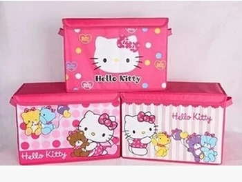 

1 Pcs Only Cartoon Larger Size Canvas Clothing Storage Box Organizador Color Random