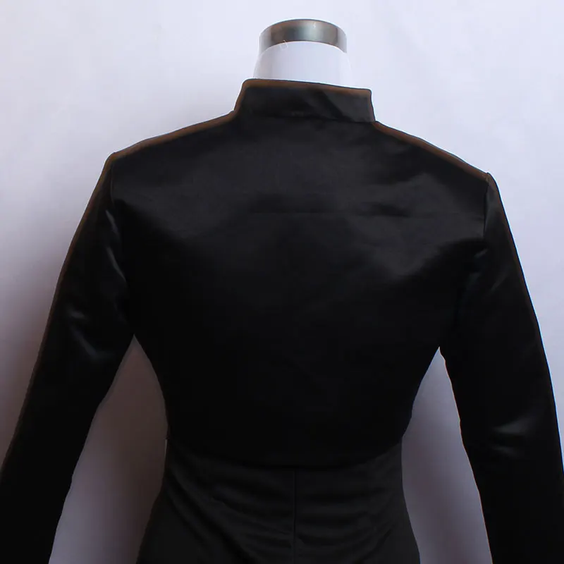 Mingli Tengda Black Satin Long Sleeved Bolero/Shrug/Jacket/Stole/Tippet/Shawl/Wrap Lined Made Wedding Bolero Mariage Cape