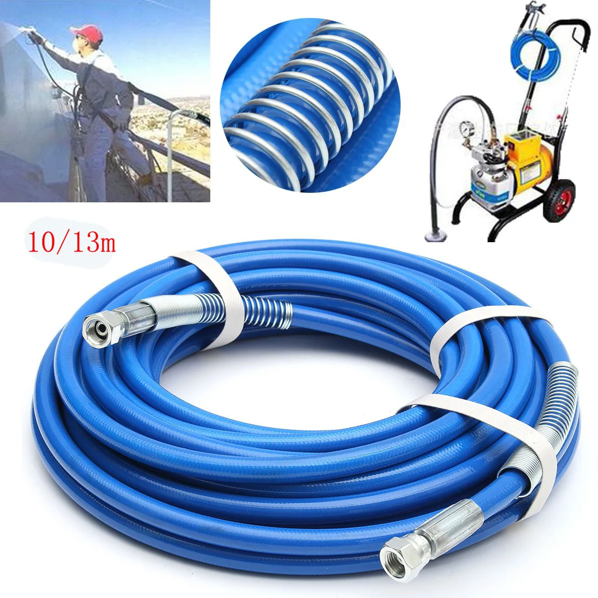 

13m 5000psi High Pressure Pipe Airless Paint Hose 50' x 1/4" Sprayer Airless Paint Hose For Spray Guns Sprayer Water