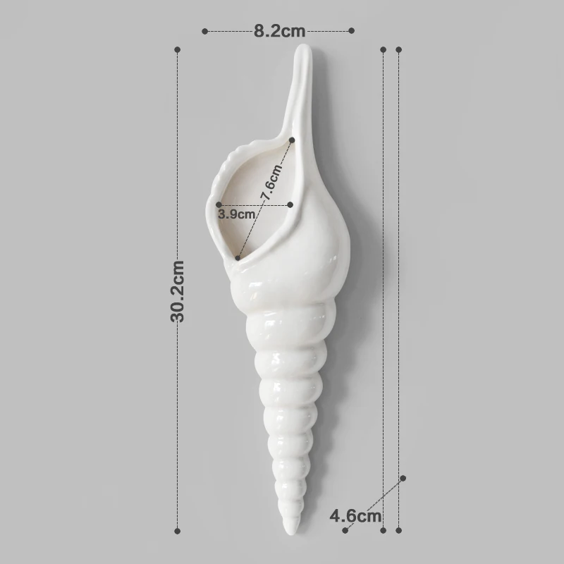 Креативная современная керамическая ваза в скандинавском стиле, настенные украшения, настенная ваза в виде раковины, трехмерная настенная подвесная фоновая стена
