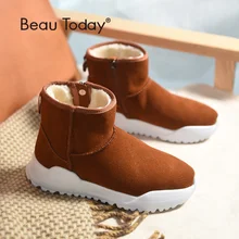 BeauToday/женские зимние ботинки; брендовые зимние женские ботильоны из коровьей замши наивысшего качества на молнии; ручная работа; 08012