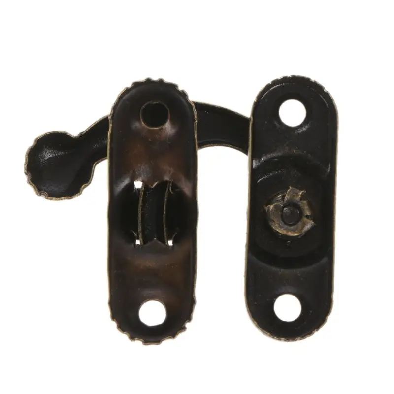 Small Antique Metal Lock Decorative Hasps Hook Gift Wooden Jewelry Box Padlock With Screws For Furniture Hardware