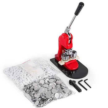 

factory sales 32mm badge machine with 500sets (plastic back ) badge material and a plastic paper cutter ,button machina