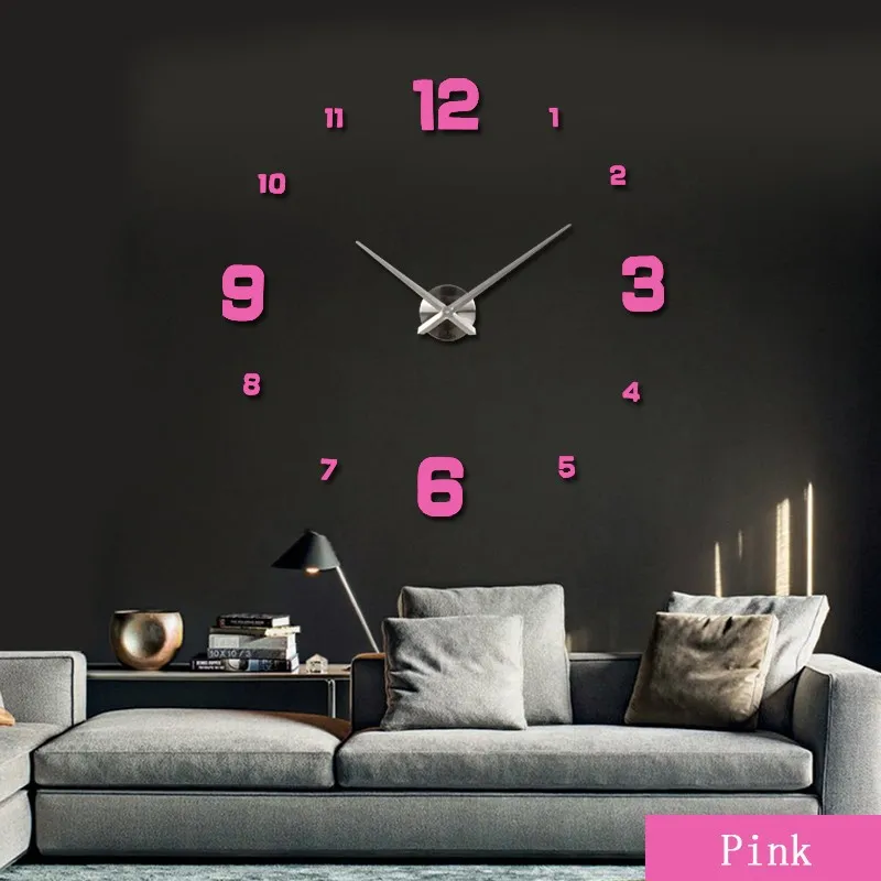 large wall clock watch 3d wall clocks de pared home decoration 3d wall stickers pecial  Living Room home decoration accessories