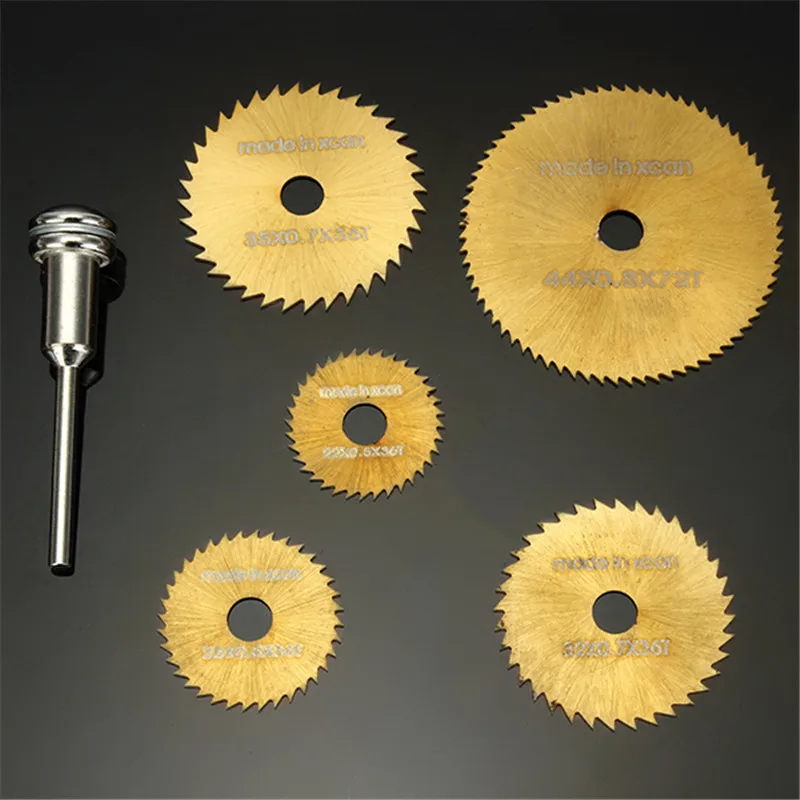 DANIU 6pcs SW B2 HSS Circular Saw Blades Set Titanium Coated Saw Blades