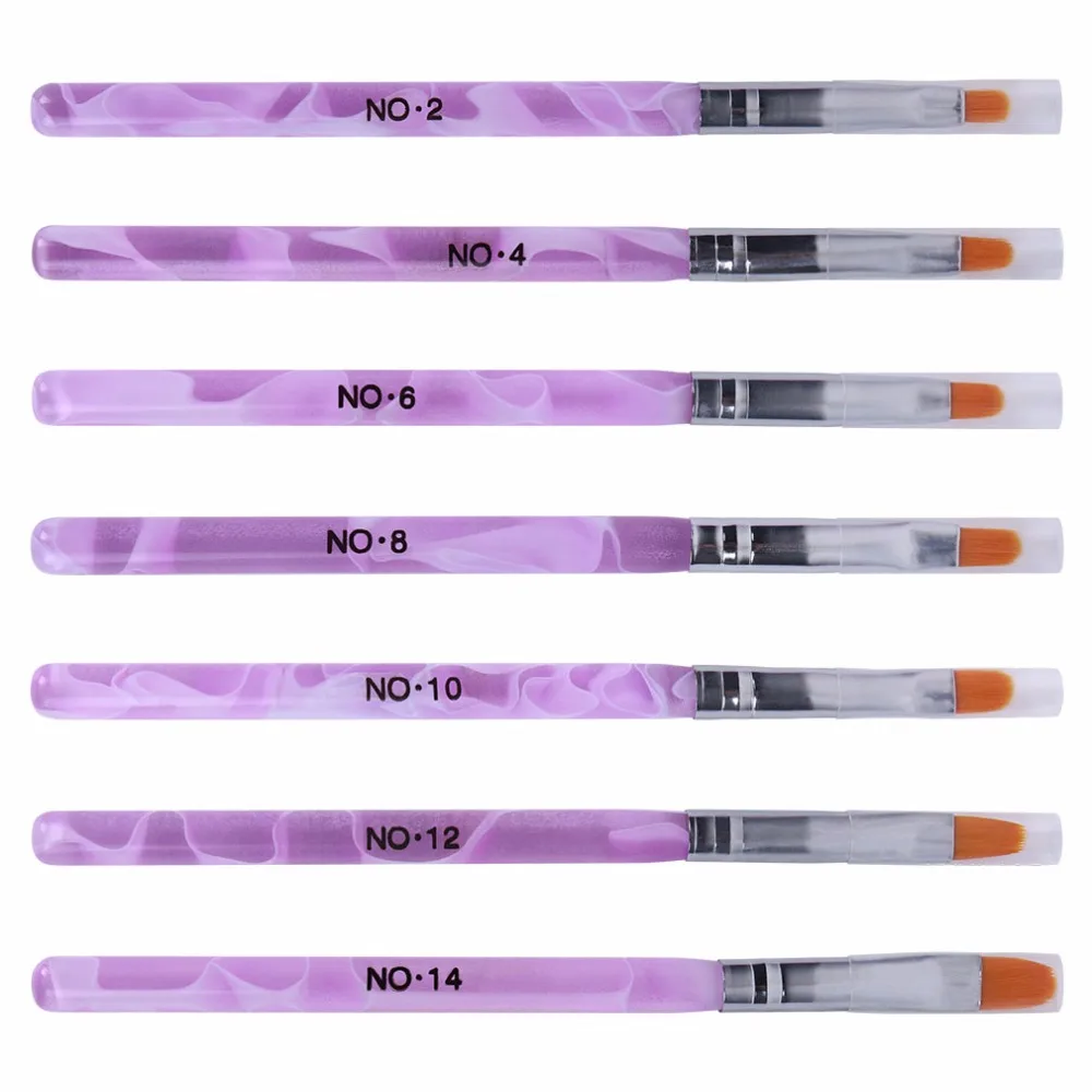 

HNM 7pcs/lot Nail Art Brush Pens Nail Brushes UV Gel Nail Polish Painting Drawing Brushes set Manicure Tools Set Kit