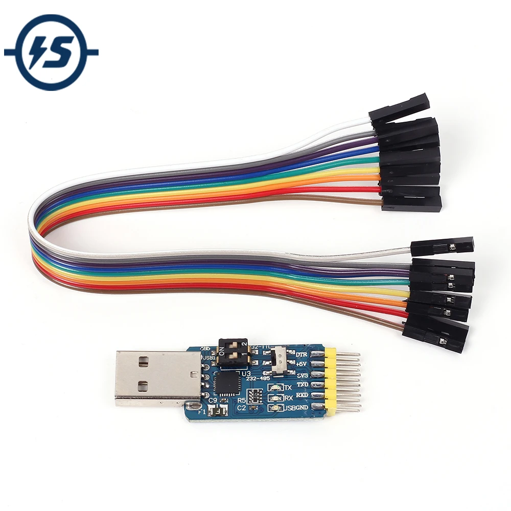 Многофункциональный порт CP2102 3 В/5 В шесть в одном модуль USB TTL 485 232 совместим с