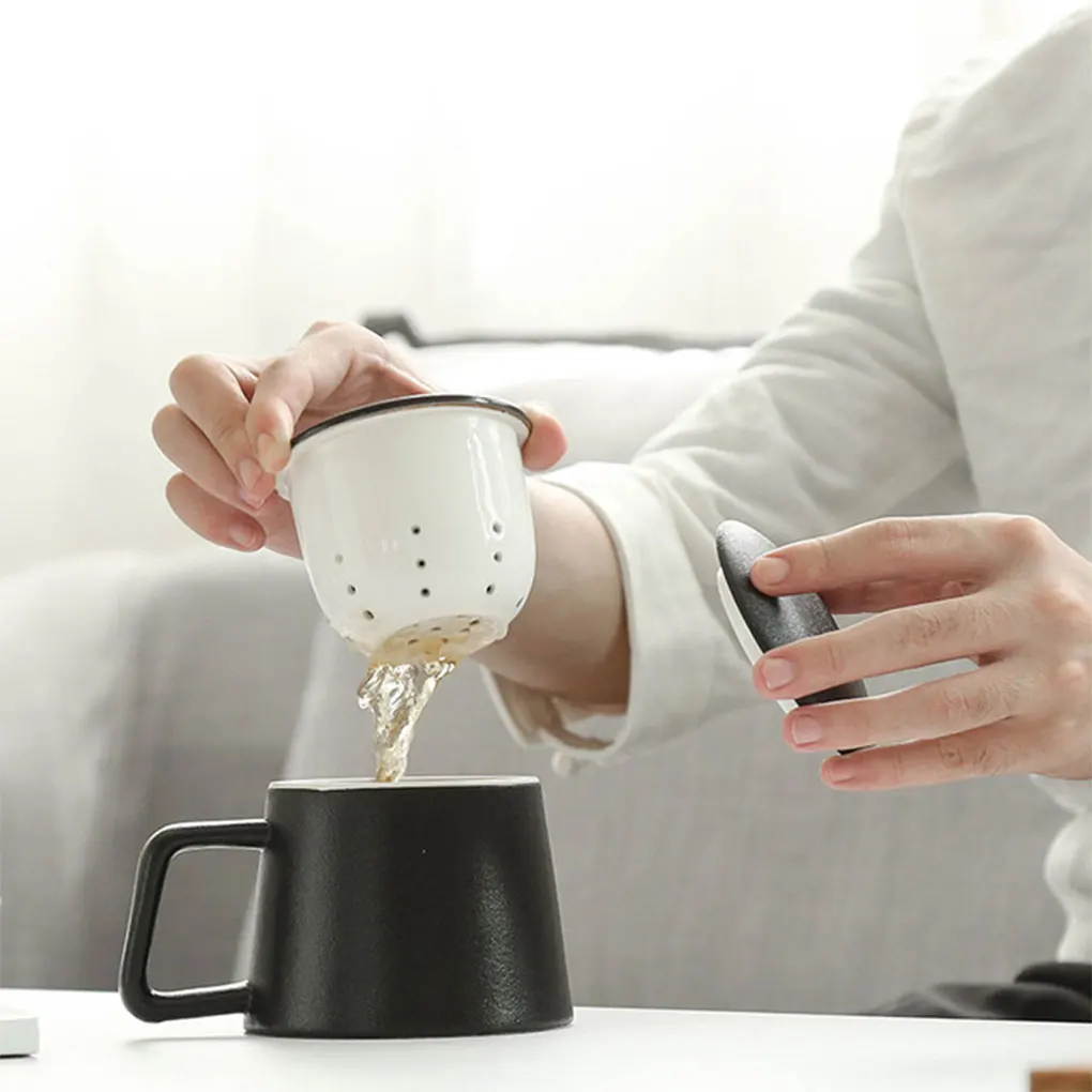 

Personality Ceramic Mug Lid Ceramic Tea Cup Home Office Filter Porcelain Cup Mug Tea Coffee