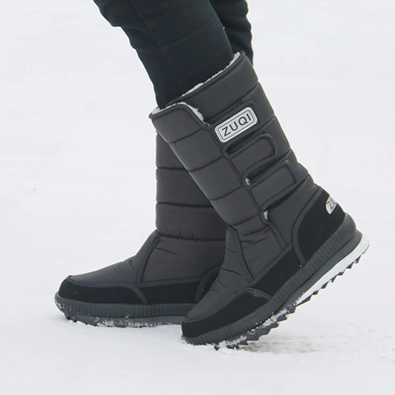 Wasserdichte Slip On Schuhe Herren Winter Warme Schnee Stiefeletten O9A6