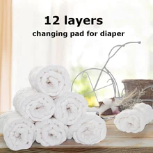 12 слоев из мягкой дышащей ткани детский полотняный подгузник пеленки подгузник для новорожденных вкладыши моющиеся вставки Портативный 0-3 лет уход для путешествий