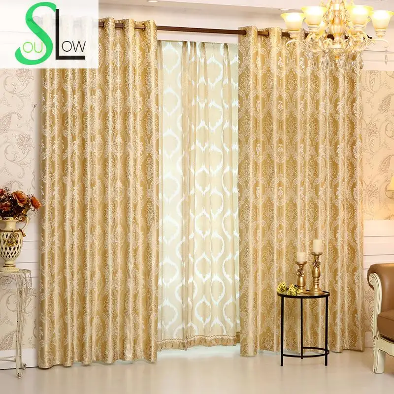 Romantic Jacquard Curtain Cloth Curtains And Tulle Modern Geometric Curtains Luxury Hotel Cortinas For Living Room Romantic Jacquard Curtain Cloth Curtains And Tulle Modern Geometric Curtains Luxury Hotel Cortinas For Living Room