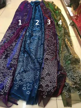 

Indian design french net fabric with glued glitter shinny sequins lace fabric PWD18111213 for wedding dress