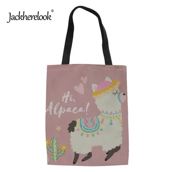 

Jackherelook Cute Animal Alpaca Prints Women's Casual Tote Bag Handbags for Female Large Capacity Women Messenger Bags Mochila