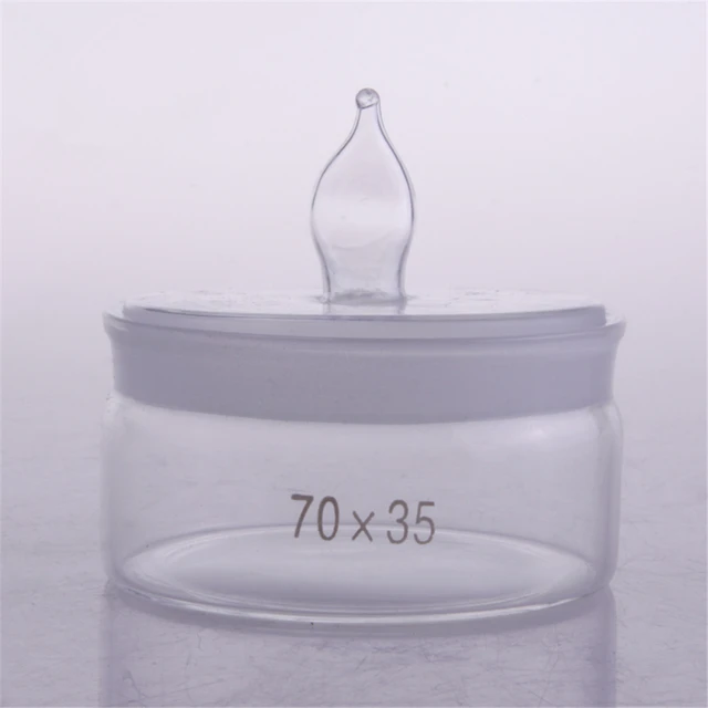 Bouteille de pesage en verre avec bouchon en verre, diamètre x