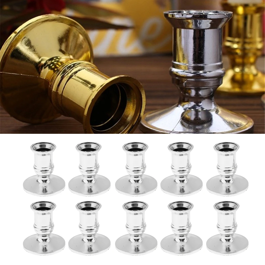 10pcs Plastic Pillar Candle Base Electronic Taper Candle Stand Holder Candlestick