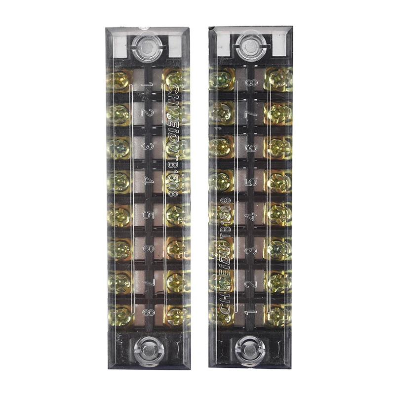 

600V 15A Dual Row 8P Screw Connector Electric Barrier Terminal Block
