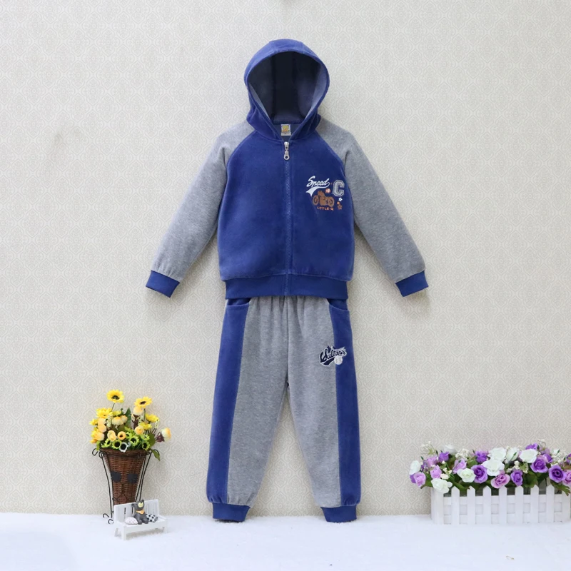 Goede Kinderen Velours Kleding Set Hoodie Lange Mouwen Rits Tops + Lange Broek 2 stuks set Baby Kleding Jongens 4 tot 7 jaar Kostuum 2019