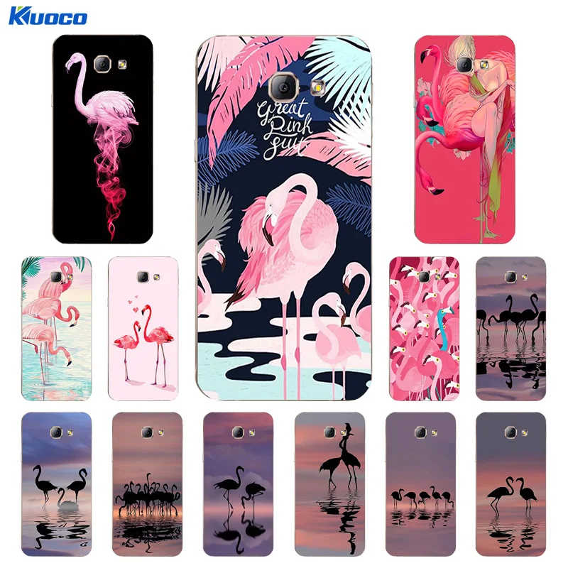 

For Samsung Galaxy A8 2016 Shell for J5 2015 / 2016 / 2017 Case for J500 / J510 / J530 Cover Soft TPU Flamingo Printing Coque