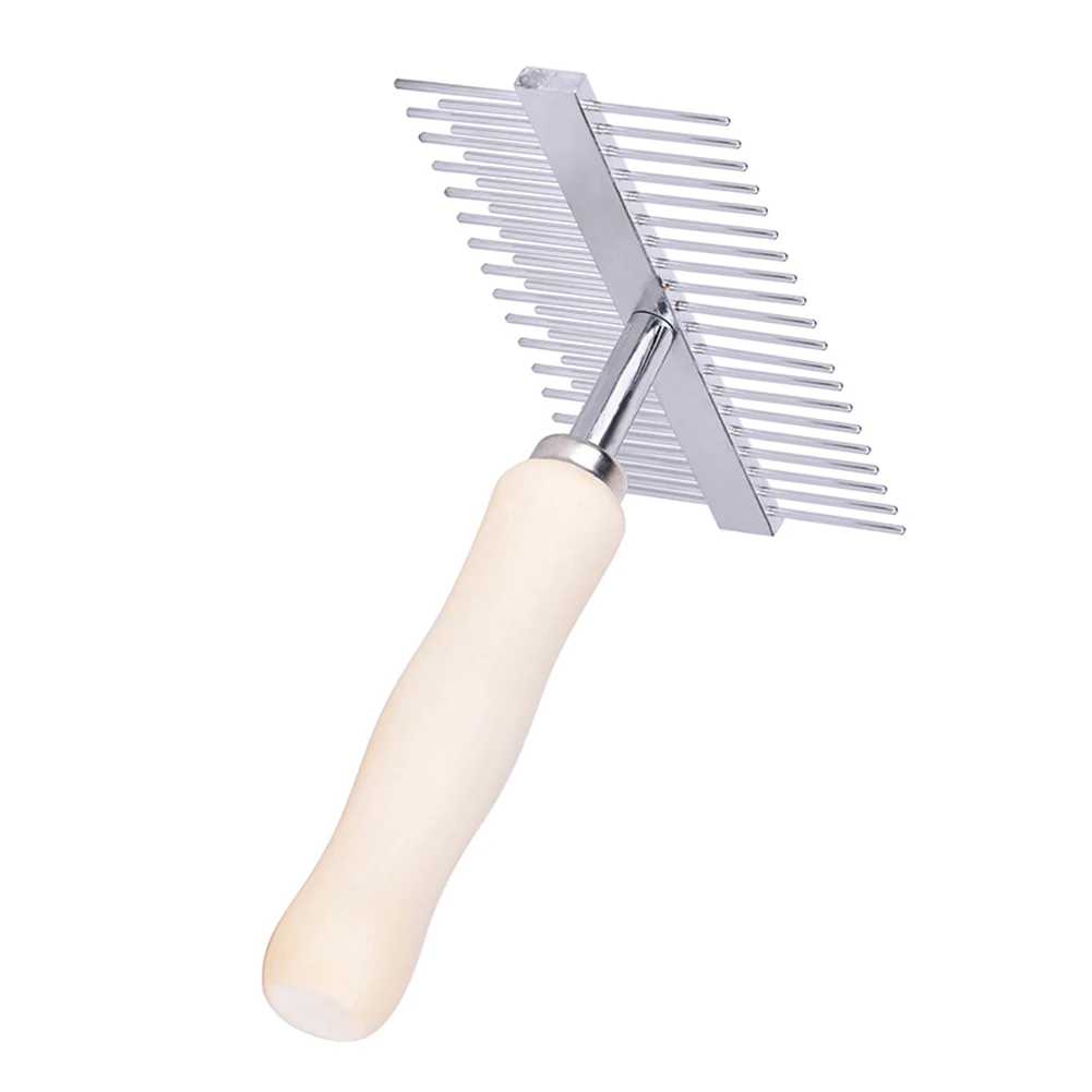 Pet Comb Two sided Stainless Steel Dog Detachable Combs Wooden Handle