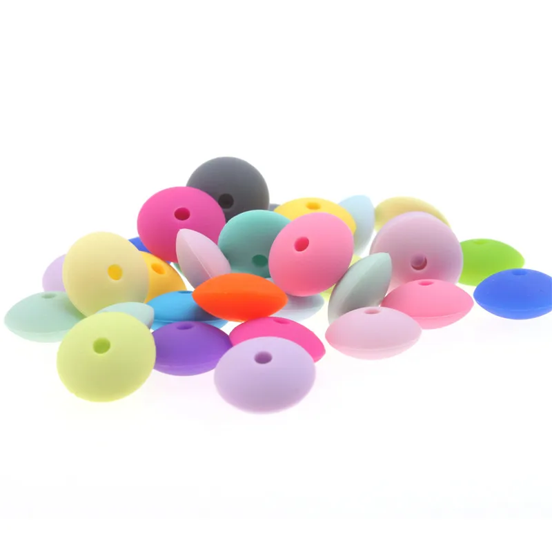 300PCS Abacus Silicone Beads For Teething Lentils Silicone Teething Beads Spacers Baby Teether Bead 12*6MM teething toys,silicone teething toys,baby teething toys,silicone teether,silicone teething beads