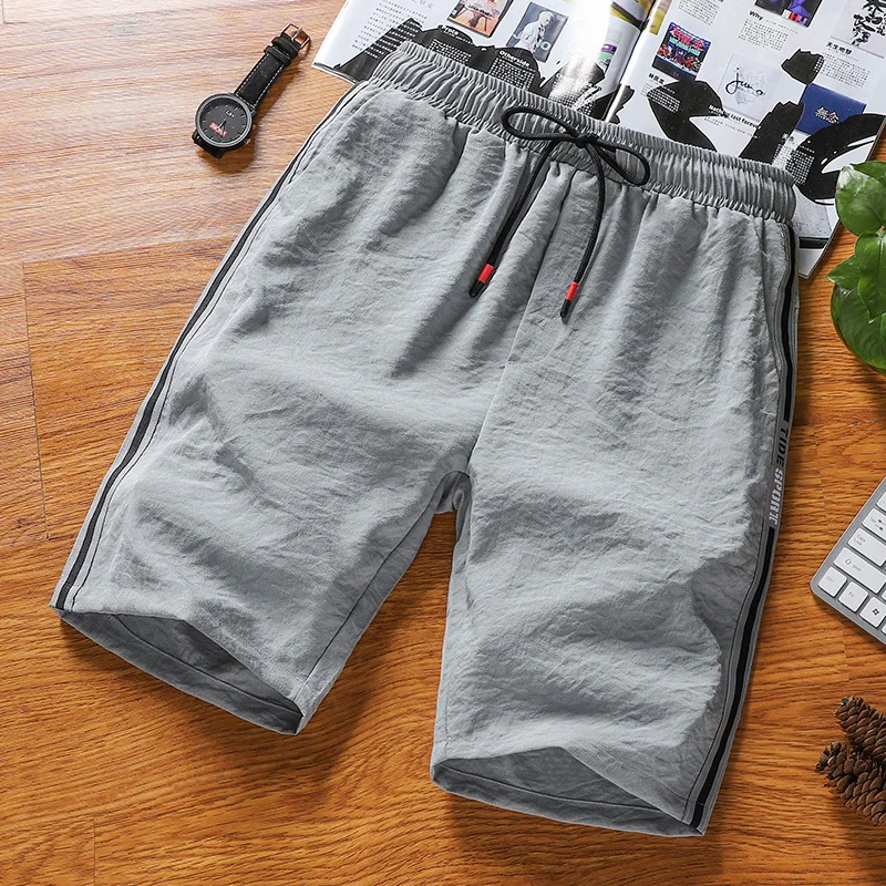 Большие размеры, M-4XL, мужские шорты, лето, пляжные шорты с эластичной резинкой на талии, аппликация из хлопка, повседневные мужские шорты, homme, брендовая одежда