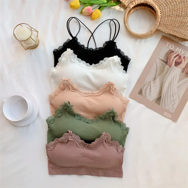TERMEZY Bra Wire Free Bras For Women Thin Cotton Lace Bralette Seamless Thin Underwear Sexy Lingerie Soft Bras For Women (4)