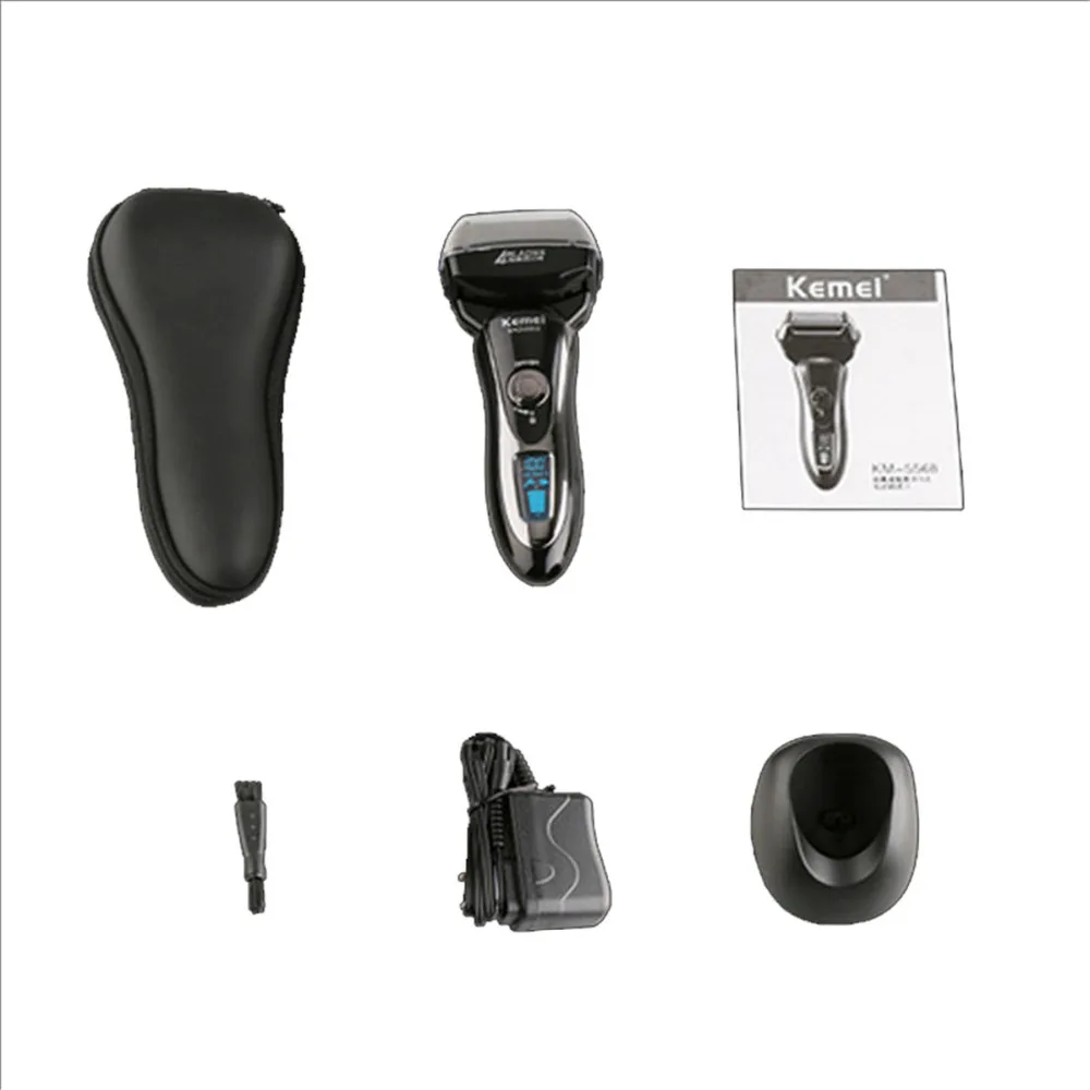 4 Blade Professional Wet & Dry Kemei Shaver Rechargeable Electric Shaver Razor For Men Beard Trimmer Shaving Machine LCD Display 4 Blade Professional Wet & Dry Kemei Shaver Rechargeable Electric Shaver Razor For Men Beard Trimmer Shaving Machine LCD Display