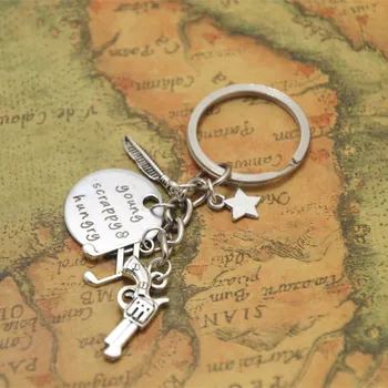 

12pcs Young Scrappy and Hungry Alexander the Musical Inspired Lyrics Charm keyring keychain silver tone