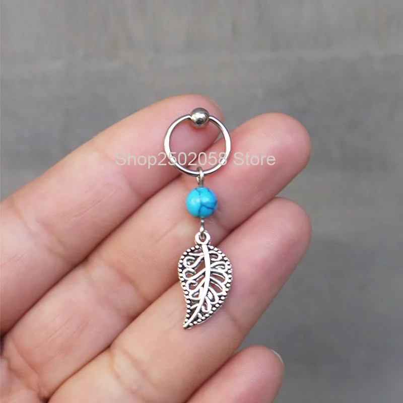 2pcs Leaf Tragus Piercing - Cartilage Helix Barbell Jewelry | Украшения и аксессуары
