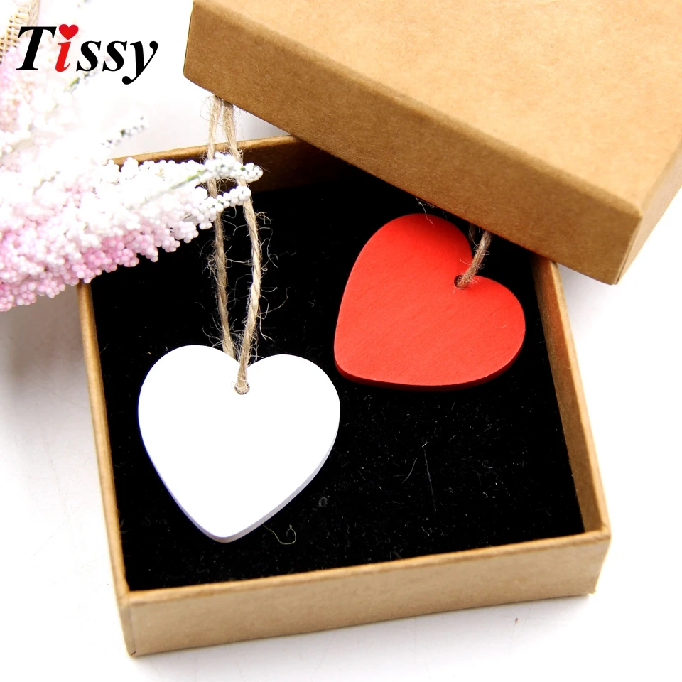 10PC Wood Craft Lovely Wooden Hearts Wooden Pendants Ornaments Wedding Favors Vintage Home Wedding/Birthday Party Decorations