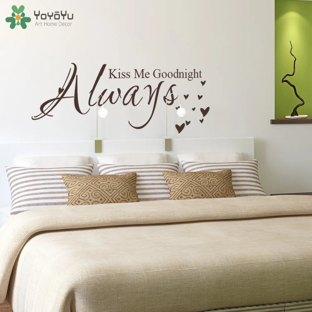 Yoyoyu Quote Wall Decal Always Kiss Me Goodnight Master Bedroom Wall 