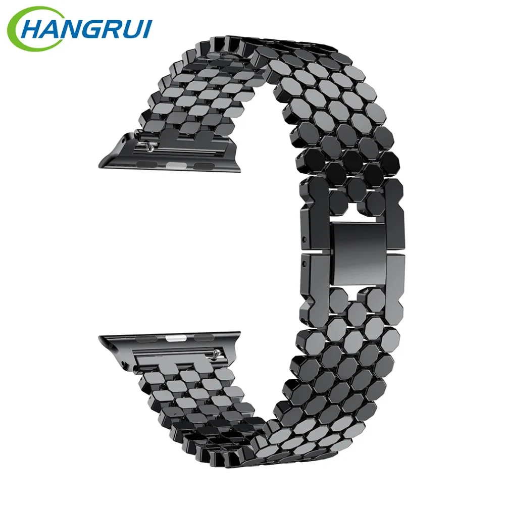 Hangrui 38mm 42mm Apple Watch Strap For Apple Watch Smart Watches Luxury Stainless Steel Watchband Bracelet For Fitbit Blaze