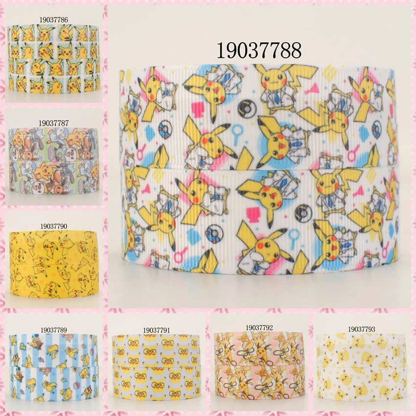 

10yards -different sizes -yellow cartoon pattern ribbon printed Grosgrain ribbon 19037786