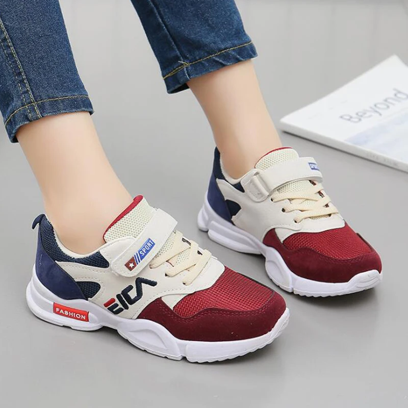 2019 ربيع جديد الأطفال أحذية رياضية الفتيان تنفس دافئ احذية الجري بنات أزياء لينة وحيد أحذية رياضية حجم 27 إلى حجم 38