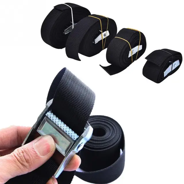 New 1M/2M/3M/4M Nylon Pack Cam Tie Down Strap Lash Luggage Bag Belt Metal Buckle Outdoor Practical Luggage Packing Tools 1